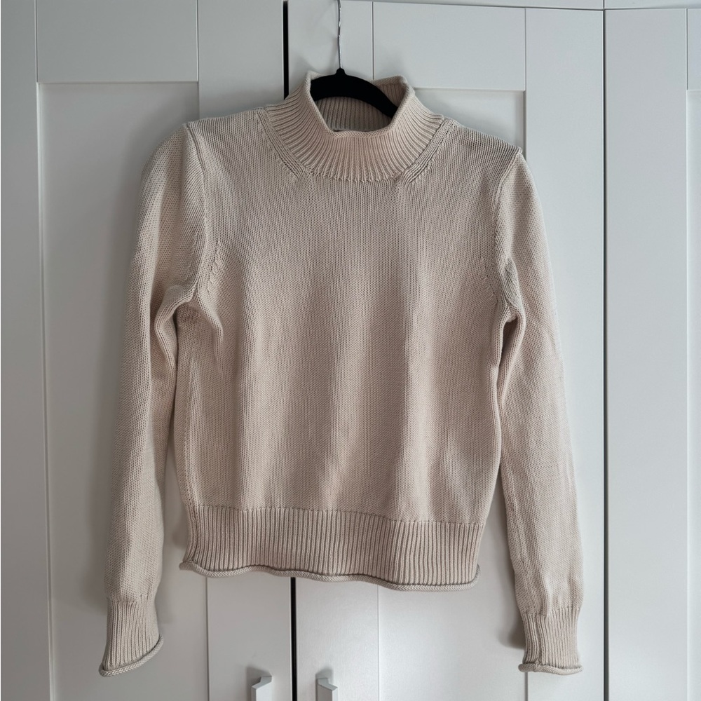 Cream Turtleneck Sweater